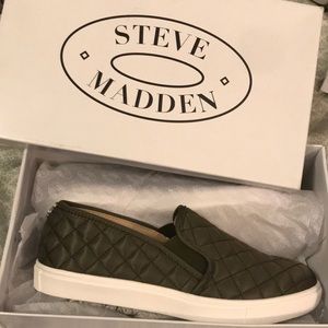 8.5 Olive Steve Madden Slip Ons. BRAND NEW